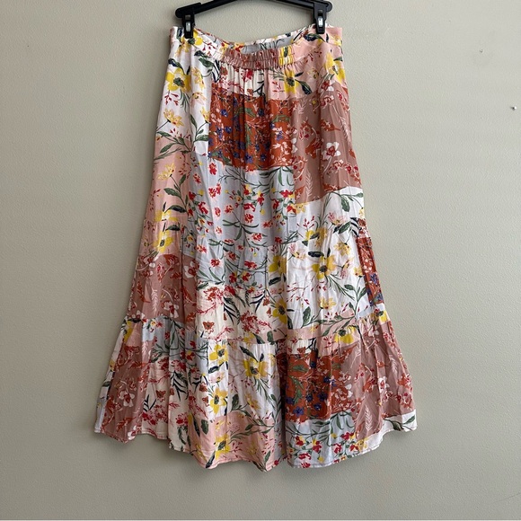 Tahari Patchwork Cottagecore Floral A-Line Skirt - Picture 7 of 14